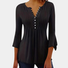 Bluse mit Knopfleiste & Faltenstruktur | Soft Elegance | Figurschmeichelnd & Feminin