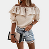 Carmenbluse mit Rüschen und Bindeband | Sommerromantik | Luftig & Verspielt