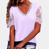Bluse mit Häkelärmeln & Zierborte | Luftig & Feminin | Sommer-Essential mit Boho-Flair