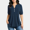 Bluse mit Punktmuster & Zierknöpfen | Klassisch & Bequem | Allrounder für Alltag & Büro