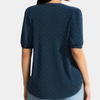 Bluse mit Punktmuster & Zierknöpfen | Klassisch & Bequem | Allrounder für Alltag & Büro