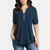 Bluse mit Punktmuster & Zierknöpfen | Klassisch & Bequem | Allrounder für Alltag & Büro