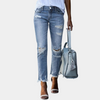 Boyfriend Jeans | Denim | Used-Look & Offener Saum