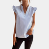 Gestreiftes Blusentop mit Rüschenärmeln | Summer Office Style | Frisch & Feminin