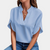 Bluse mit V-Ausschnitt & Fledermausärmeln | Minimalistisch & Edel | Everyday-Essential mit Stil