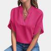 Bluse mit V-Ausschnitt & Fledermausärmeln | Minimalistisch & Edel | Everyday-Essential mit Stil