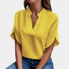 Bluse mit V-Ausschnitt & Fledermausärmeln | Minimalistisch & Edel | Everyday-Essential mit Stil