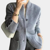 Elegante Strickjacke mit Stehkragen | Büro-tauglich | Feiner Strickkomfort