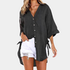 Longbluse mit Seitenschlitz & Bindeband | Relaxed Summer Look | Lässig & Luftig