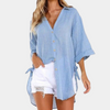 Longbluse mit Seitenschlitz & Bindeband | Relaxed Summer Look | Lässig & Luftig