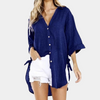 Longbluse mit Seitenschlitz & Bindeband | Relaxed Summer Look | Lässig & Luftig