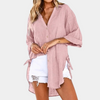 Longbluse mit Seitenschlitz & Bindeband | Relaxed Summer Look | Lässig & Luftig