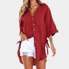 Longbluse mit Seitenschlitz & Bindeband | Relaxed Summer Look | Lässig & Luftig