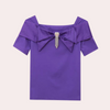 Carmen-Shirt mit Broschen-Detail | Glam Chic | Elegant & Feminin