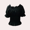 Carmenbluse mit Smokdetails | Romantisch & Feminin | Sommerhighlight mit Retro-Charme