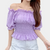 Carmenbluse mit Smokdetails | Romantisch & Feminin | Sommerhighlight mit Retro-Charme