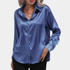 Satinbluse mit Hemdkragen | Glanzvoll & Elegant | Klassischer Chic