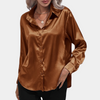 Satinbluse mit Hemdkragen | Glanzvoll & Elegant | Klassischer Chic