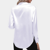 Satinbluse mit Hemdkragen | Glanzvoll & Elegant | Klassischer Chic