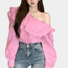 Asymmetrische Bluse mit Volants | Statement Rüschen-Look | Feminin & Trendy