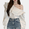 Asymmetrische Bluse mit Volants | Statement Rüschen-Look | Feminin & Trendy