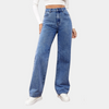 Straight Wide-Leg Jeans mit High Waist | Classic Blue | Minimal Denim Vibe