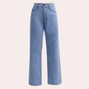 Straight Wide-Leg Jeans mit High Waist | Classic Blue | Minimal Denim Vibe