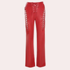 Schnür-Cut-Out-Hose in Lederoptik | Clubwear-Highlight | Mutig & Ausdrucksstark
