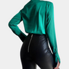 Satin-Body mit Wickeloptik | Sexy & Elegant | Perfekt für Partynächte