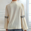 Bluse mit Biesenfalten & Ethno-Bordüre | Modern Boho | Elegant & Locker