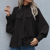 Bluse mit Schluppe & Puffärmeln | Parisian Chic | Elegant & Fließend