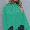 Bluse mit Schluppe & Puffärmeln | Parisian Chic | Elegant & Fließend