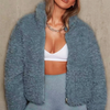 Teddyfell-Bomberjacke | Kuschelig & Stylisch | Freizeit & Alltag | Weiches Material