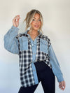 Patchwork Overshirt mit Denim-Ärmeln | Lässig & Trendig | Perfekt für den Alltag