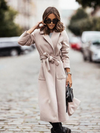 Langer Wollmantel mit Bindegürtel | Eleganter Schnitt | Perfekt für Herbst und Winter