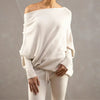Asymmetrischer Pullover mit Off-Shoulder-Design | Femininer Stil | Perfekt für Freizeit und Abendlooks