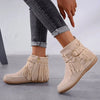 Mokassin-Stiefeletten | Fransen-Details | Bequem & Stilvoll | Weiches Wildleder-Design
