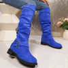 Kniehohe Stiefel | Faltenwurf & Schnallen-Details | Stilvoll & Bequem | Alltagstauglich