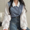 Blusen-Sweater-Kombination | Zwei-in-Eins-Design für Stil und Komfort | Perfekt für Büro und Freizeit