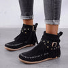 Mokassin-Stiefeletten | Fransen-Details | Bequem & Stilvoll | Weiches Wildleder-Design