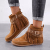 Mokassin-Stiefeletten | Fransen-Details | Bequem & Stilvoll | Weiches Wildleder-Design