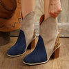Cowboy-Stiefeletten | Mehrfarbiges Wildleder-Design | Western-Stil | Bequemer Absatz