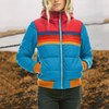 Damen-Steppjacke mit Regenbogenstreifen | Warm | Stylisch und Funktional