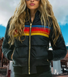 Damen-Steppjacke mit Regenbogenstreifen | Warm | Stylisch und Funktional