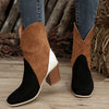 Cowboy-Stiefeletten | Mehrfarbiges Wildleder-Design | Western-Stil | Bequemer Absatz