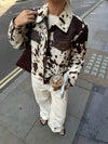 Jacke mit Kuhfleckenmuster | Trendig & Statement-Piece | Perfekt für Streetstyle-Looks