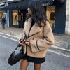Oversize Teddyjacke mit Kontrastnähten | Kuschelig & Chic | Perfekt für Herbst & Winter