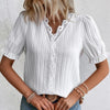 Bluse mit Spitze &Puffärmeln | Romantischer Chic | Feminin & Sommerleicht