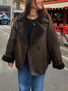 Oversized Kunstlederjacke mit Shearling-Details | Eleganz & Wärme | Perfekt für kalte Tage