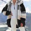 Flauschige Farbblock-Jacke mit Kapuze | Stylisch und Warm | Perfekt für Winterabenteuer
